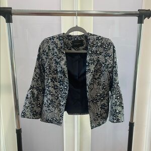Floral Black and White Women's Jacket